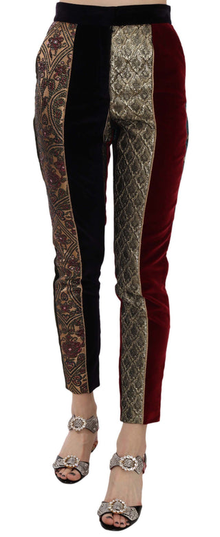 Elegant Multicolor Jacquard Cropped Pants - Luxury for You