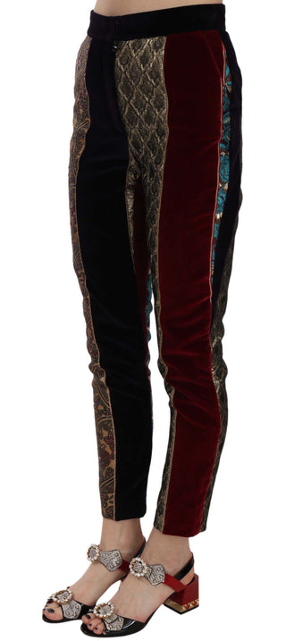 Elegant Multicolor Jacquard Cropped Pants - Luxury for You