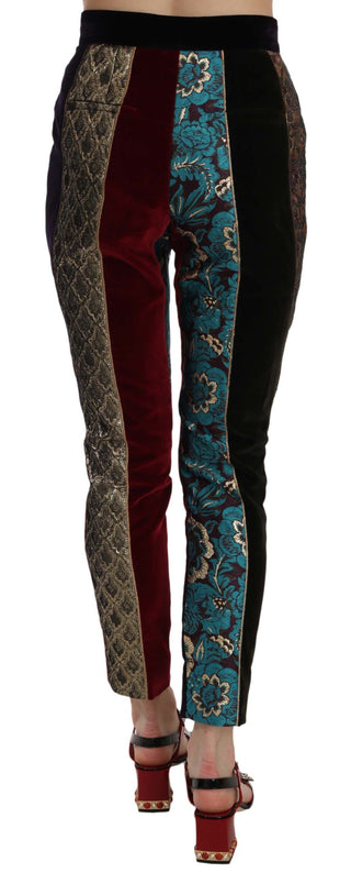 Elegant Multicolor Jacquard Cropped Pants - Luxury for You