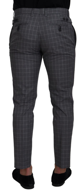 Elegant Checkered Cotton Pants For Men