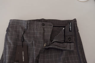 Elegant Checkered Cotton Pants For Men