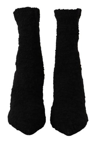 Elegant Black Mid-calf Viscose Boots