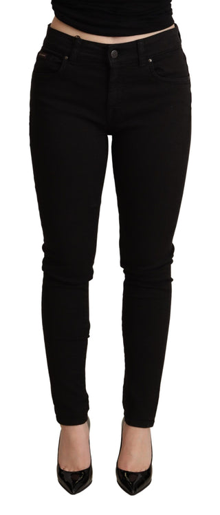 Elegant Black Mid-waist Skinny Jeans - Luxury for You