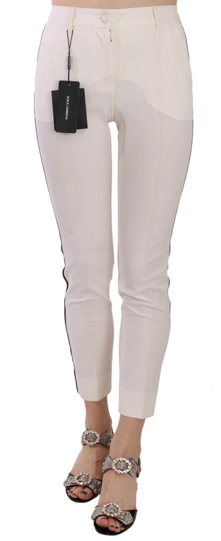 Elegant Side Stripe Cropped Wool Trousers - Luxury for You