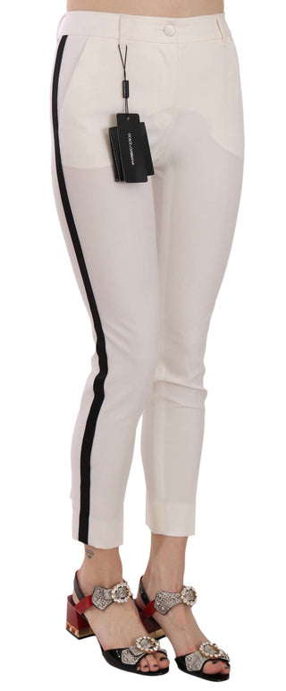 Elegant Side Stripe Cropped Wool Trousers - Luxury for You