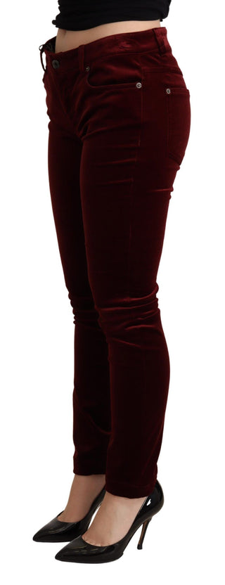 Exquisite Bordeaux Red Skinny Pants - Luxury for You