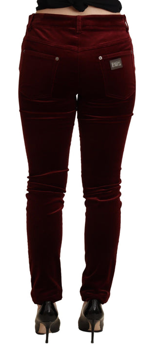 Exquisite Bordeaux Red Skinny Pants - Luxury for You