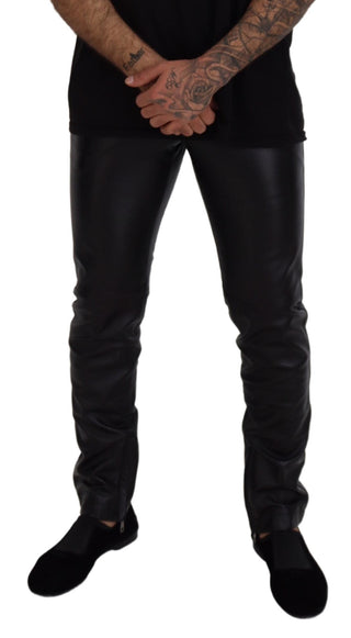 Elegant Black Agnello Trousers For Men