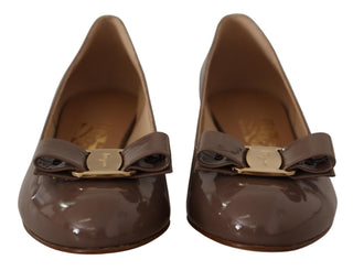 Elegant Caraway Brown Pumps With Vara Bow