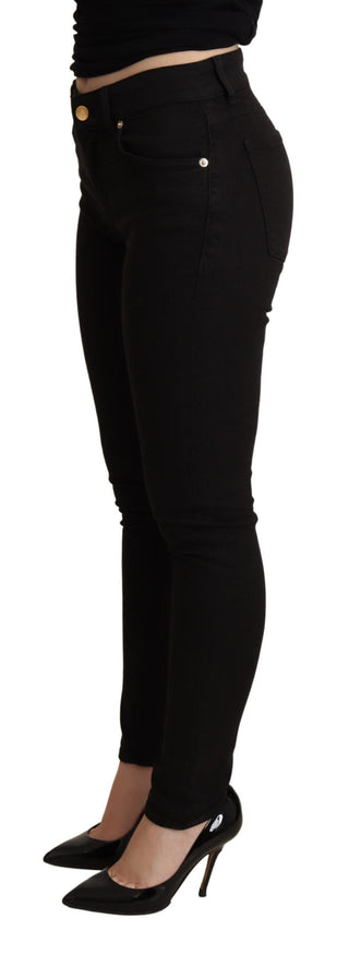 Elegant Mid-waist Skinny Black Jeans - Luxury for You