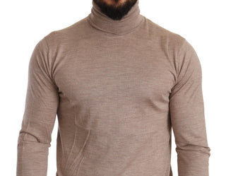 Beige Turtleneck Cashmere-silk Blend Sweater - Luxury for You