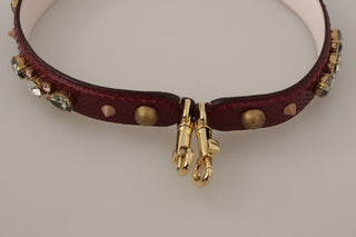 Elegant Python Leather Bag Strap In Bordeaux