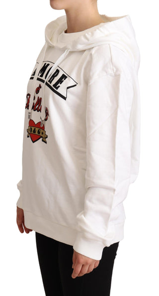 White L'amore Motive Hooded Sweater - Luxury for You