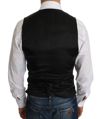 Sleek Black Wool Blend Formal Vest - Luxury for You