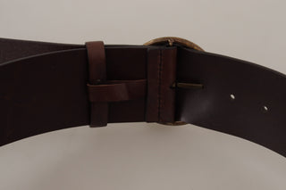 Elegant Leather Belt With Engraved Buckle