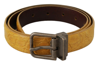 Exotic Yellow Animal Pattern Leather Belt - Luxury for You