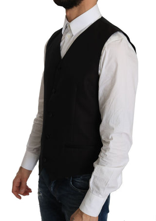 Elegant Black Silk Blend Formal Vest - Luxury for You