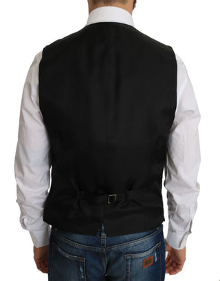 Elegant Black Silk Blend Formal Vest - Luxury for You