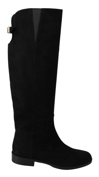 Elegant Black Suede Knee High Boots - Luxury for You