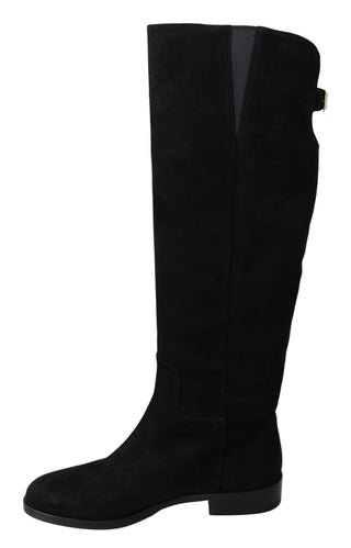 Elegant Black Suede Knee High Boots - Luxury for You