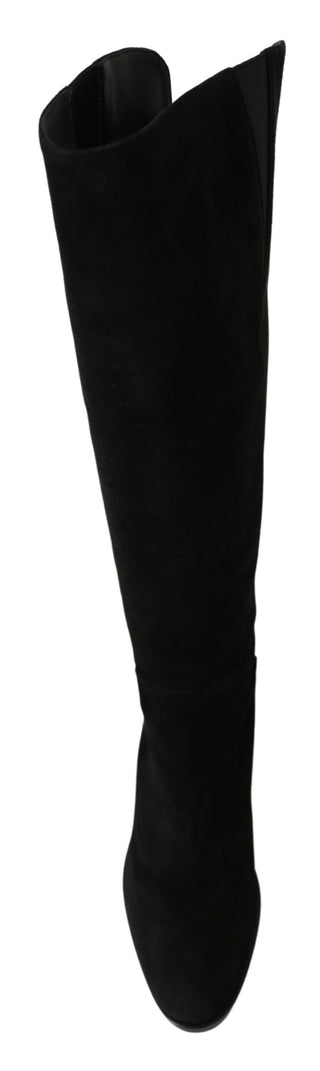 Elegant Black Suede Knee High Boots - Luxury for You