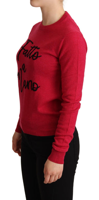 Chic Pink Cashmere Blend Crewneck Pullover - Luxury for You