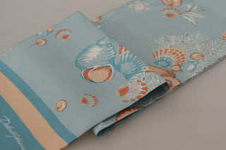 Elegant Silk Scarf With Shell Motif