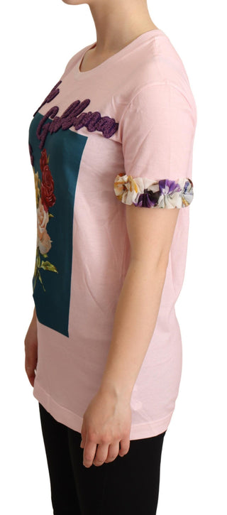 Elegant Floral Rose Applique T-shirt - Luxury for You