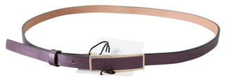 Elegant Maroon Leather Belt With Gold-tone Buckle - Luxury for You