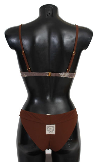 Elegant Brown Lace Two-piece Swimsuit - Luxury for You