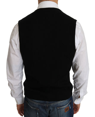 Sleek Black Cotton Formal Vest - Luxury for You