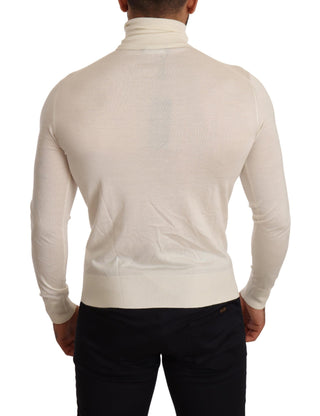 Ivory Cashmere-silk Blend Turtleneck Sweater - Luxury for You