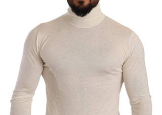 Ivory Cashmere-silk Blend Turtleneck Sweater - Luxury for You