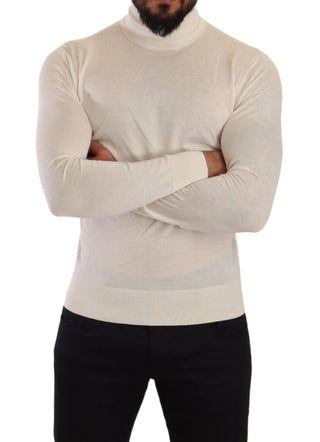 Ivory Cashmere-silk Blend Turtleneck Sweater - Luxury for You