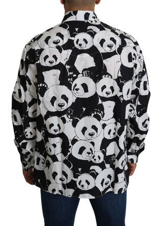 Panda Print Pure Cotton Shirt - Black White - Luxury for You