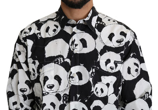 Panda Print Pure Cotton Shirt - Black White - Luxury for You