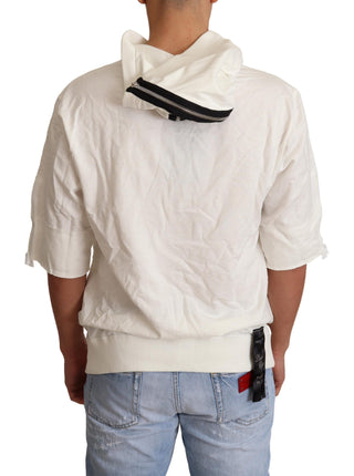 Exquisite Off-white Cotton Hooded Sweater - Luxury for You