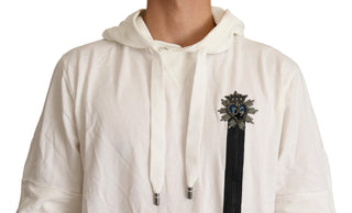 Exquisite Off-white Cotton Hooded Sweater - Luxury for You