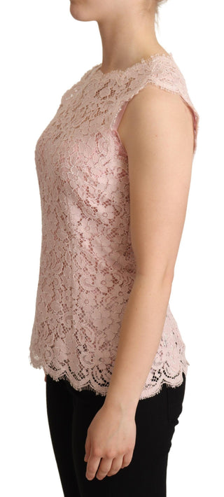 Elegant Pink Lace Sleeveless Blouse - Luxury for You