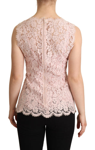 Elegant Pink Lace Sleeveless Blouse - Luxury for You