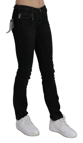 Chic Black Mid Waist Slim Fit Denim Jeans - Luxury for You