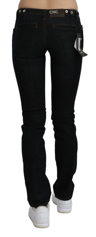 Chic Black Mid Waist Slim Fit Denim Jeans - Luxury for You