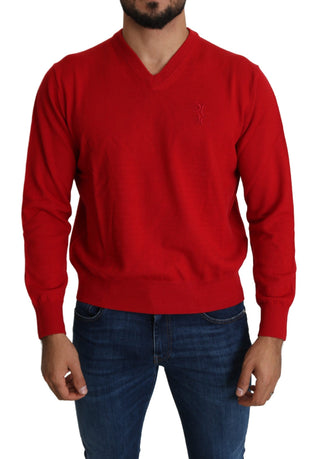 Iconic Embroidered Red Wool Sweater - Luxury for You