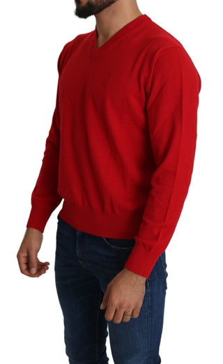 Iconic Embroidered Red Wool Sweater - Luxury for You