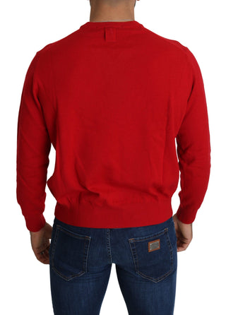 Iconic Embroidered Red Wool Sweater - Luxury for You