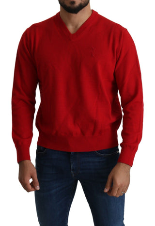 Iconic Embroidered Red Wool Sweater - Luxury for You