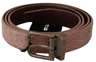 Elegant Exotic Skin Brushed Gold Buckle Belt - Luxury for You