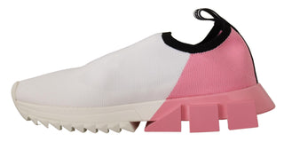 Elegant Sorrento Slip-on Sneakers In White & Pink