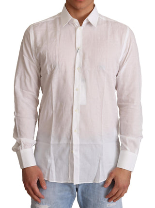 Elegant White Slim Fit Martini Dress Shirt - Luxury for You