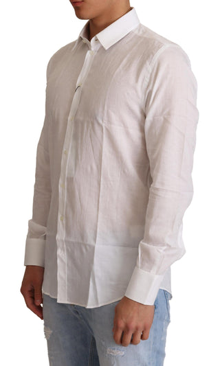 Elegant White Slim Fit Martini Dress Shirt - Luxury for You